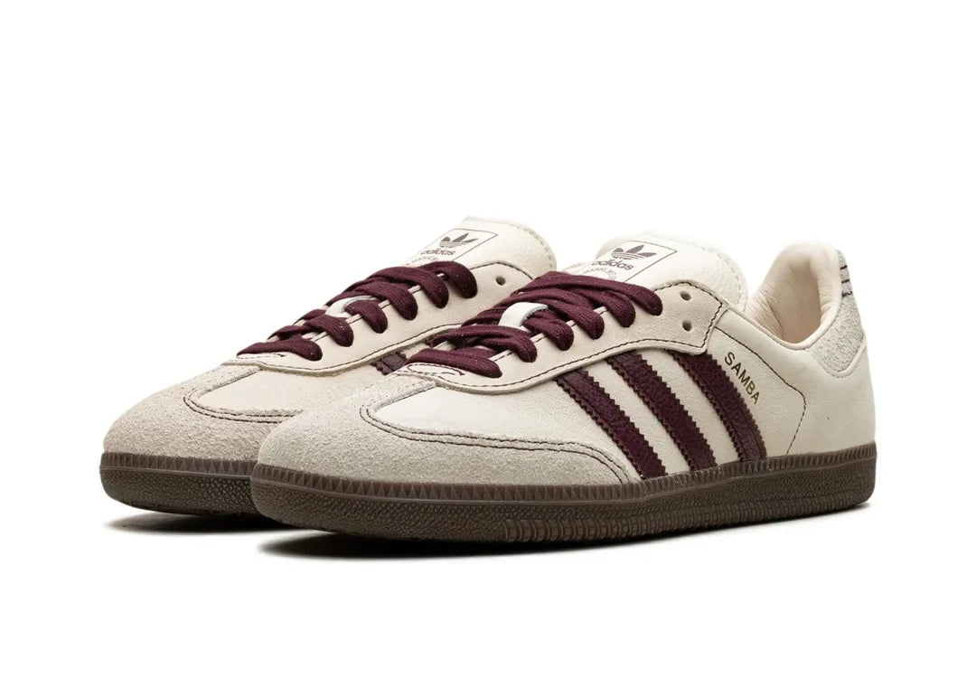 adidas Samba OG Wonder White Maroon (Women's)