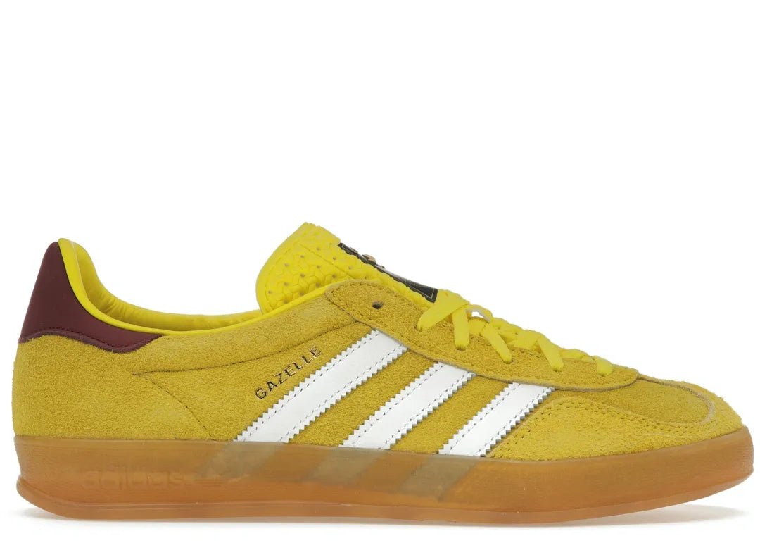 Adidas Gazelle Indoor Bright Yellow Collegiate Burgundy - PLUGSNEAKRS