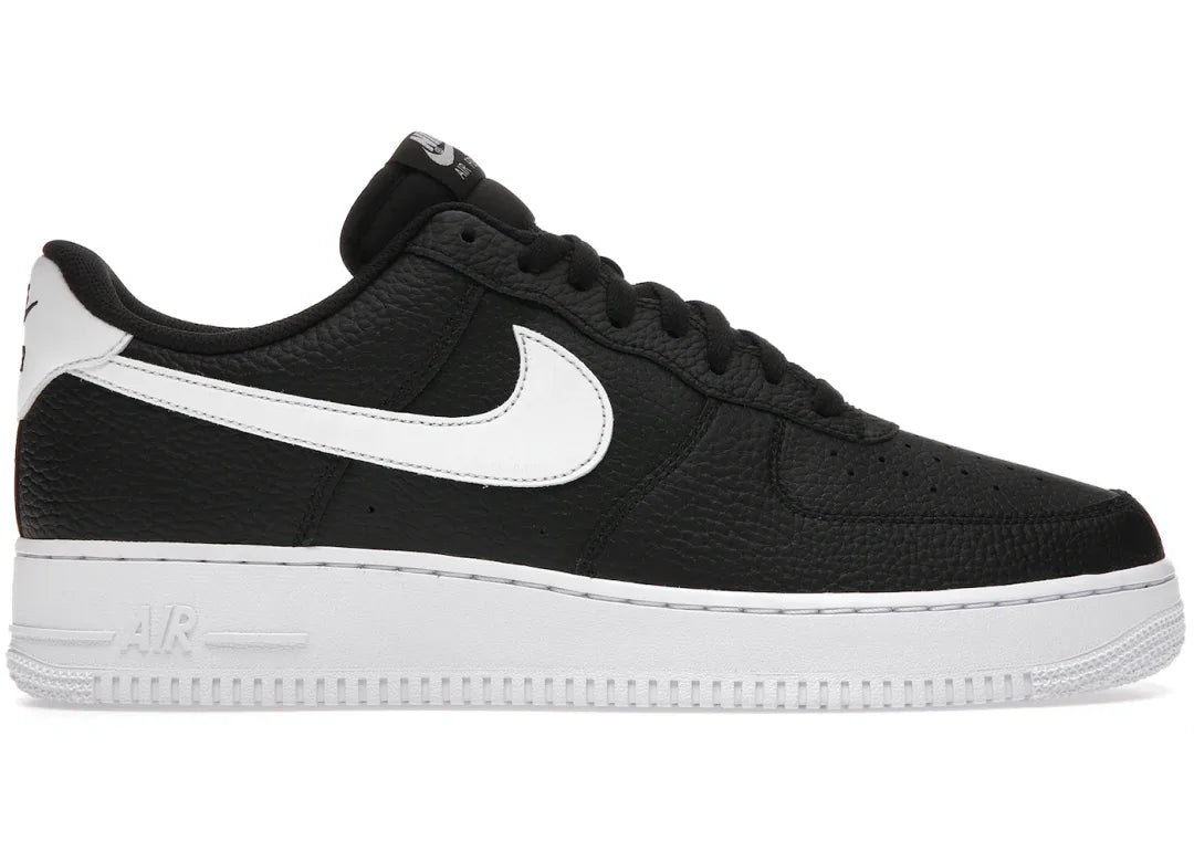 Nike Air Force 1 Low '07 Black White Pebbled Leather - PLUGSNEAKRS