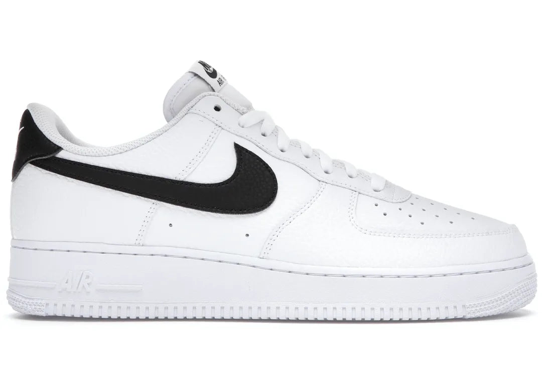 Nike Air Force 1 Low '07 White Black Pebbled Leather - PLUGSNEAKRS
