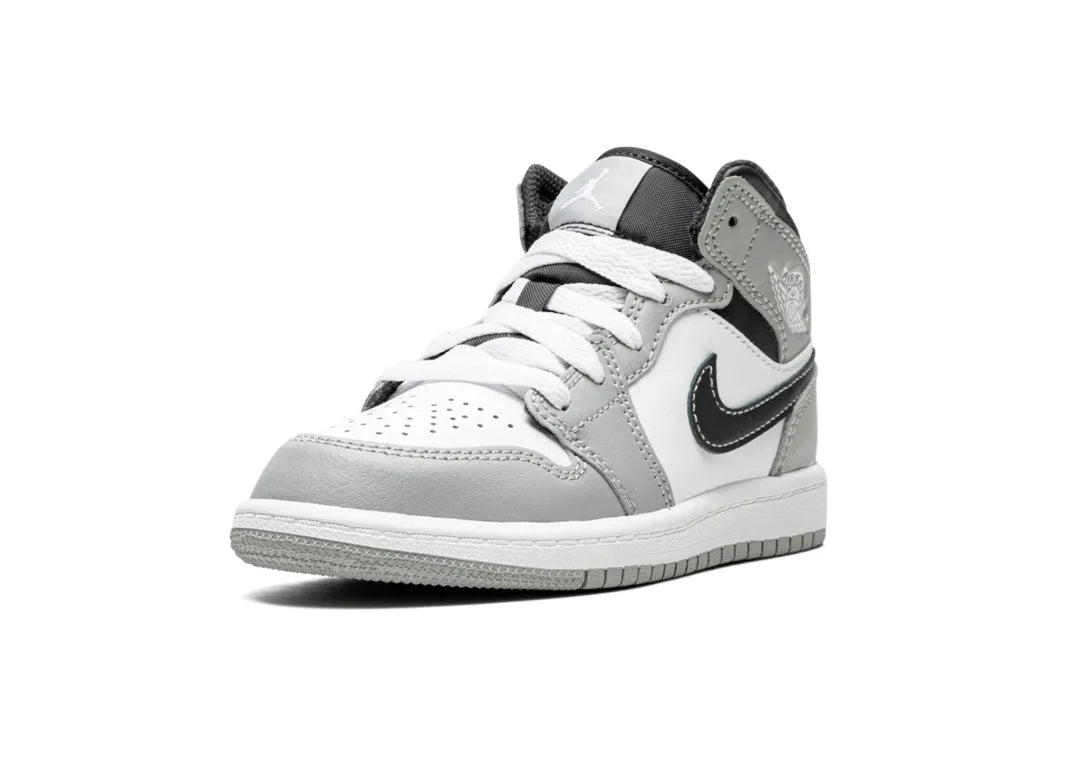 Nike Air Jordan 1 Mid Light Smoke Grey (PS) - PLUGSNEAKRS