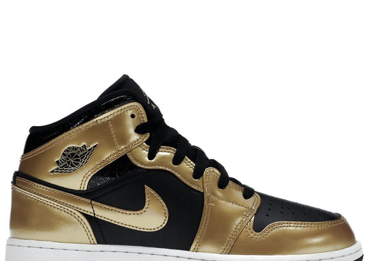 Nike Air Jordan 1 Mid SE Metallic Gold Black (GS) - PLUGSNEAKRS