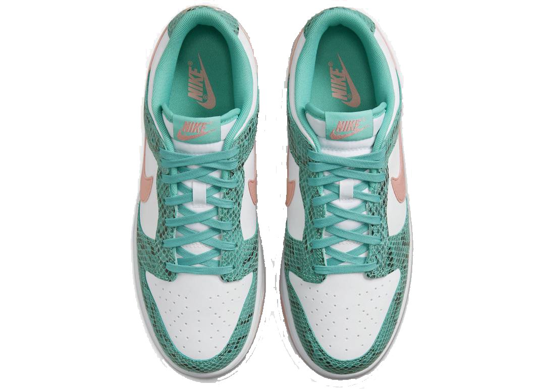 Nike Dunk Low Snakeskin Washed Teal Bleached Coral - PLUGSNEAKRS